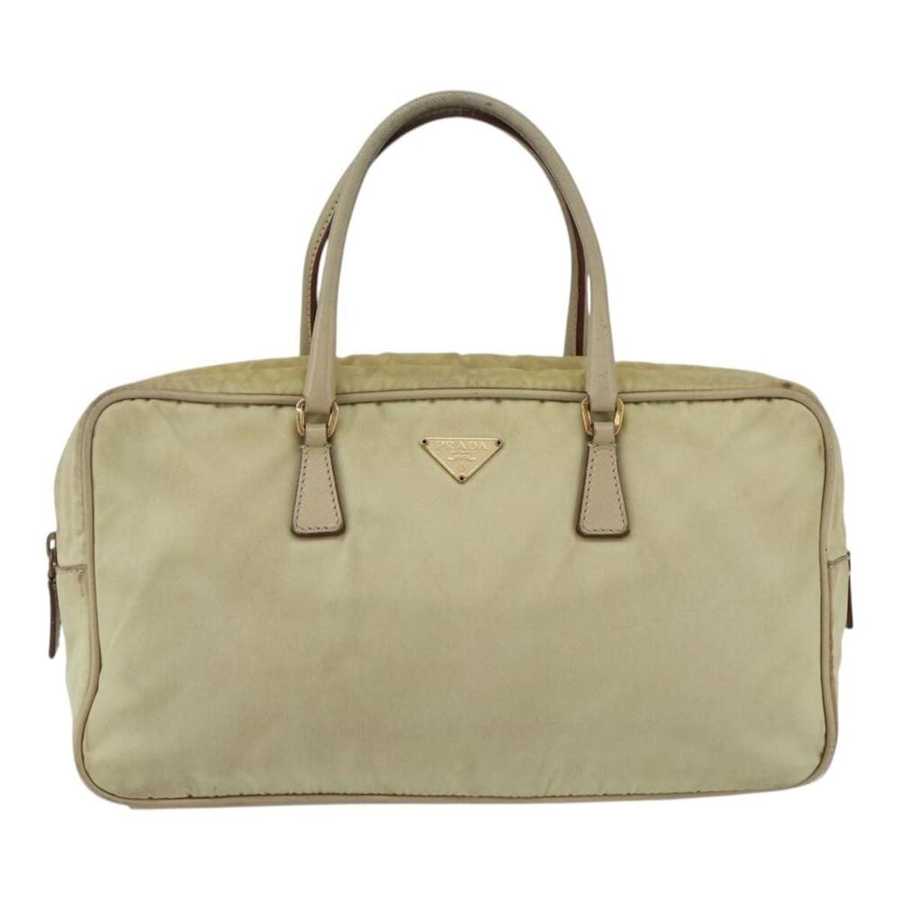 Prada Nylon Handbag Ivory White